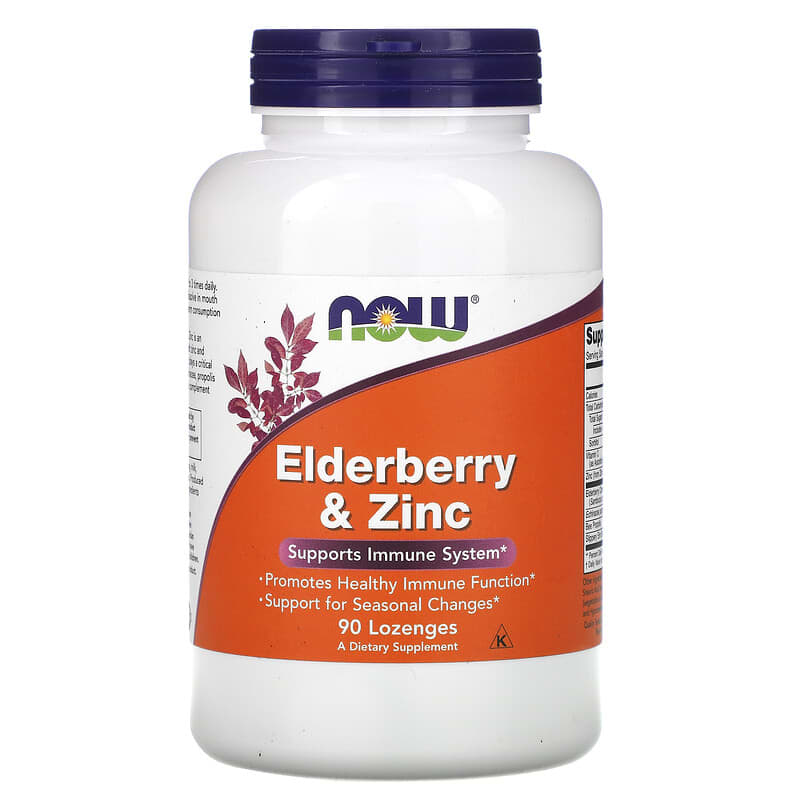 NOW Foods Elderberry & Zinc 90 Lozenges 733739032997