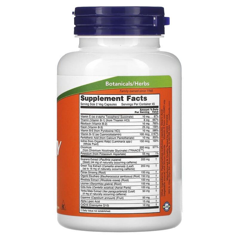 NOW Foods, Energy, 90 Veg Capsules 733739033260