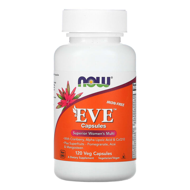 NOW Foods Eve Capsules Superior Women's Multi Iron-Free 120 Veg Capsules 733739037985