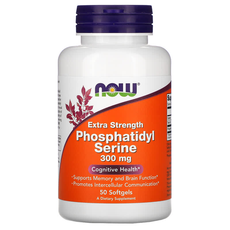 NOW Foods Extra Strength Phosphatidyl Serine 300 mg 50 Softgels 733739023926