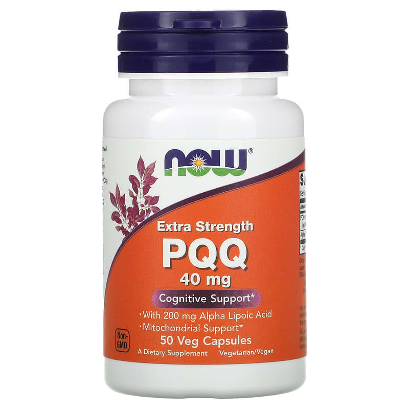 NOW Foods Extra Strength PQQ 40 mg 50 Veg Capsules 733739030733