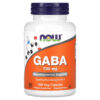 NOW Foods GABA 750 mg 100 Veg Capsules 733739000897