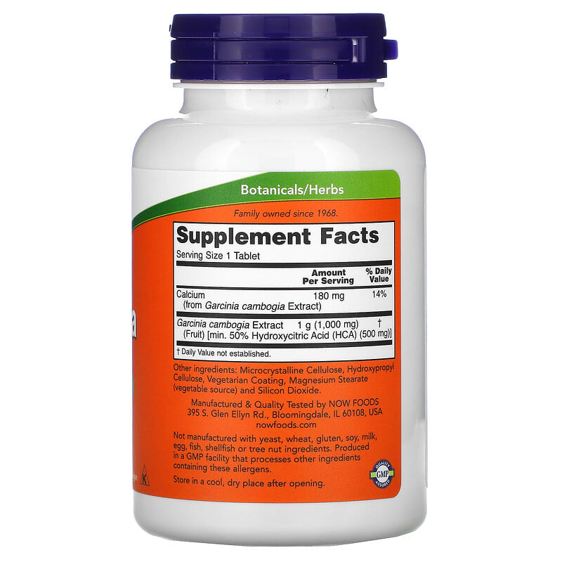 NOW Foods, Garcinia, 1,000 mg, 120 Tablets 733739014351