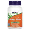 NOW Foods Ginkgo Biloba Double Strength 120 mg 50 Veg Capsules 733739046826
