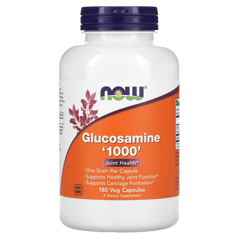 NOW Foods Glucosamine 1000 180 Veg Capsules 733739032393