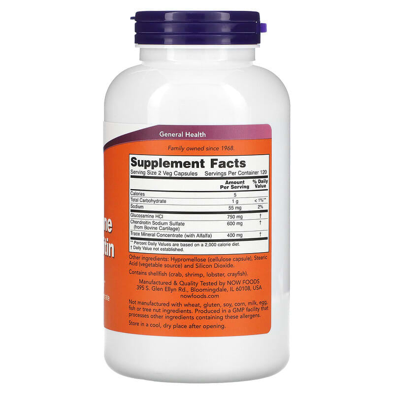 NOW Foods, Glucosamine & Chondroitin, 240 Veg Capsules 733739032294