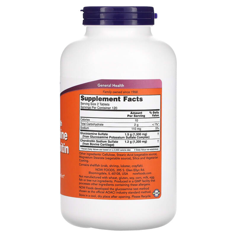 NOW Foods, Glucosamine & Chondroitin, Extra Strength, 240 Tablets 733739032447
