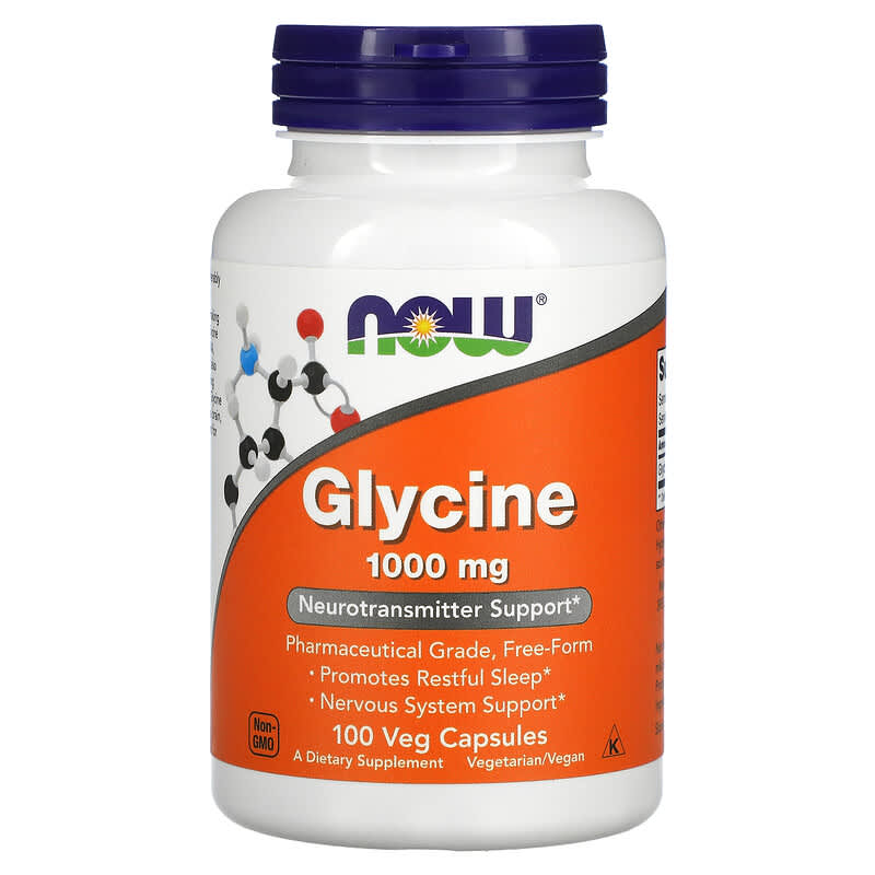 NOW Foods Glycine 1,000 mg 100 Veg Capsules 733739001078