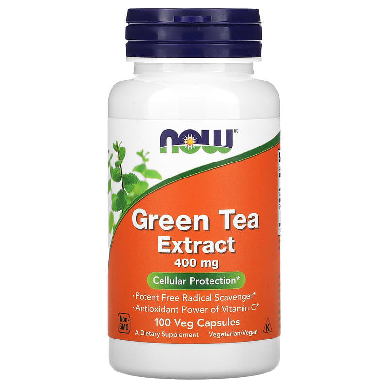 NOW Foods Green Tea Extract 400 mg 100 Veg Capsules 733739047052