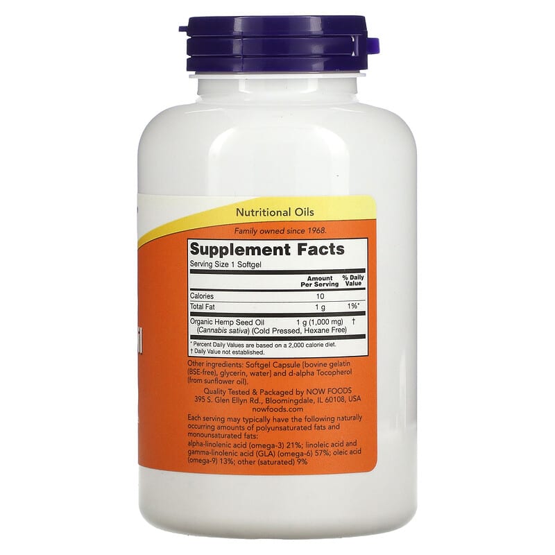 NOW Foods, Hemp Seed Oil, 1,000 mg, 120 Softgels 733739017994