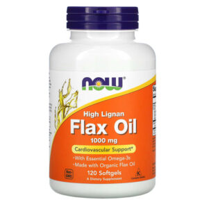 NOW Foods High Lignan Flax Oil 1,000 mg 120 Softgels 733739017802