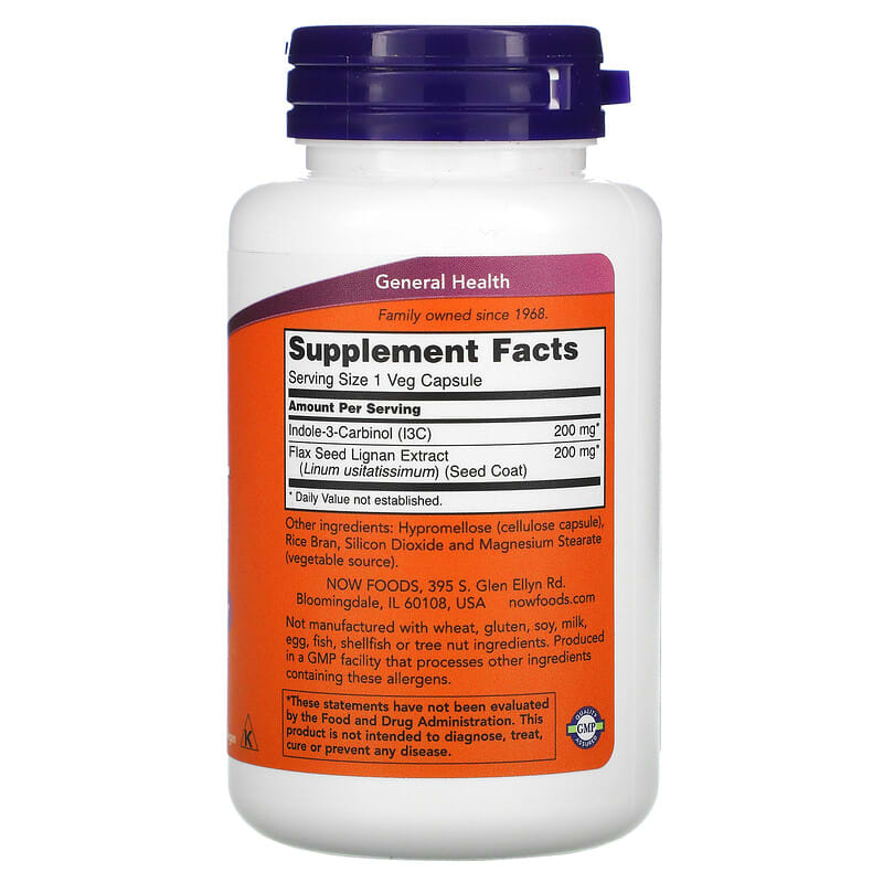NOW Foods, Indole-3-Carbinol, 200 mg, 60 Veg Capsules 733739030566