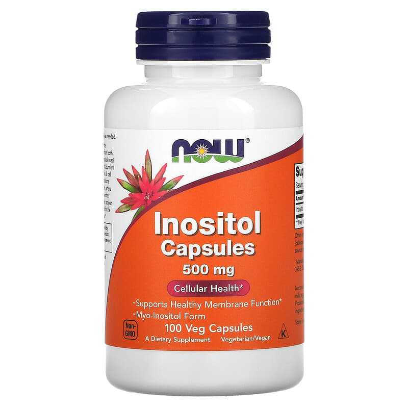 NOW Foods Inositol Capsules 500 mg 100 Veg Capsules 733739004758