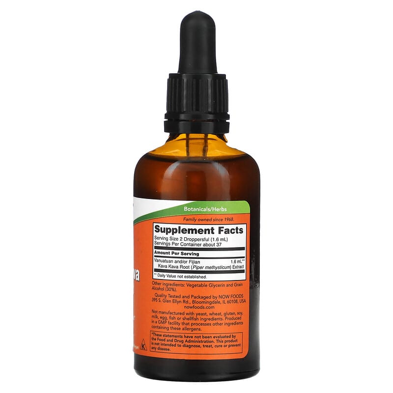 NOW Foods, Kava Kava Extract Liquid, 2 fl oz (59 ml) 733739048936