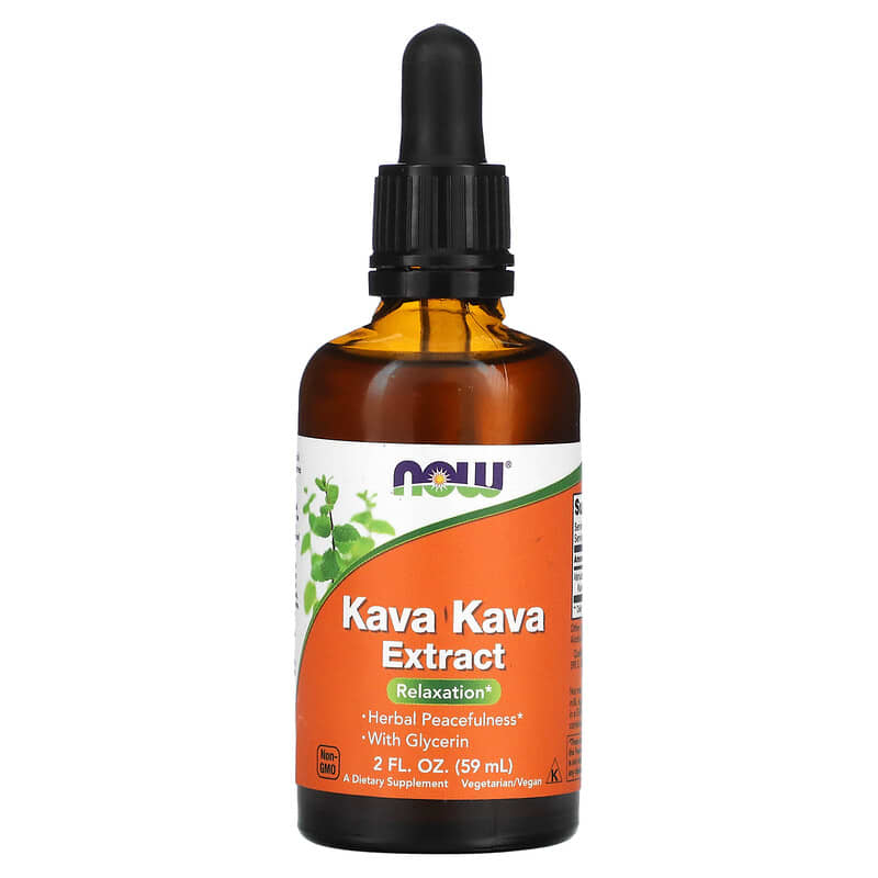 NOW Foods Kava Kava Extract Liquid 2 fl oz (59 ml) 733739048936