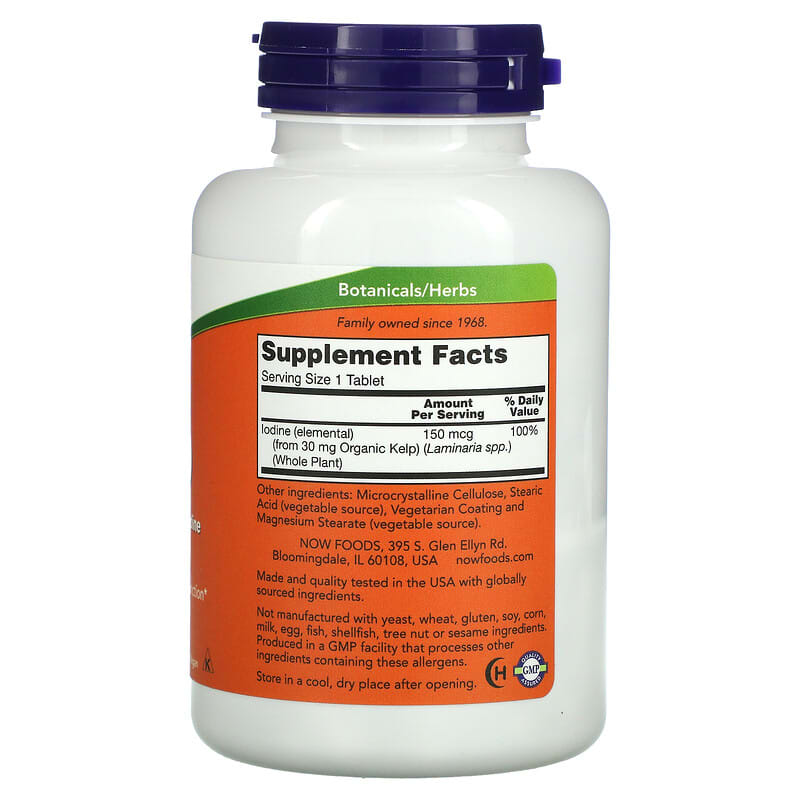 NOW Foods, Kelp, 150 mcg, 200 Tablets 733739026804