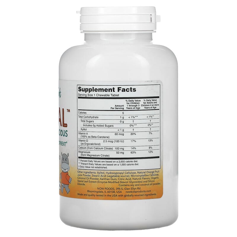 NOW Foods, Kid Cal, 100 Chewables 733739012333