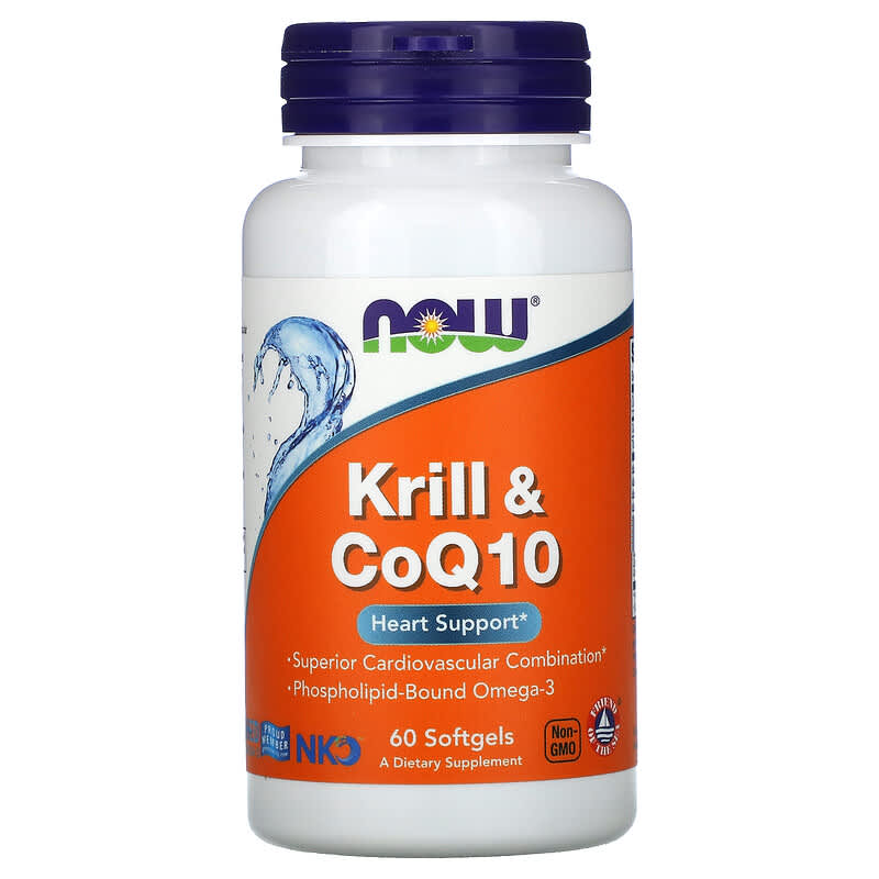 NOW Foods Krill & CoQ10 60 Softgels 733739016287