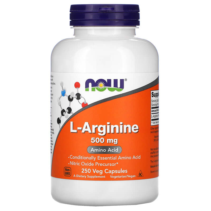NOW Foods L-Arginine 500 mg 250 Veg Capsules 733739000316