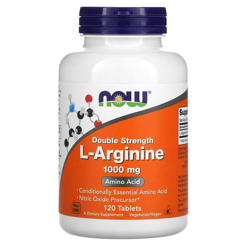 NOW Foods L-Arginine Double Strength 1,000 mg 120 Tablets 733739000354