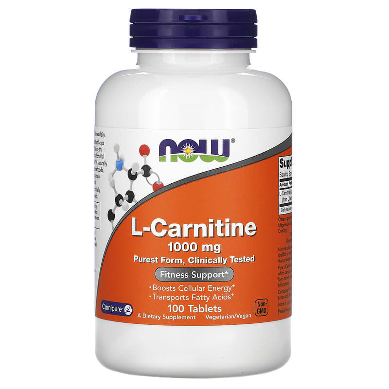 NOW Foods L-Carnitine 1000 mg 100 Tablets 733739000682