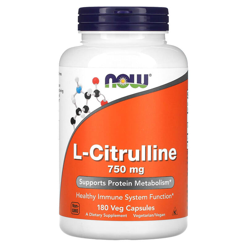 NOW Foods L-Citrulline 750 mg 180 Veg Capsules 733739001030