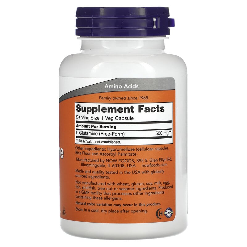 NOW Foods, L-Glutamine, 500 mg, 120 Veg Capsules 733739000927