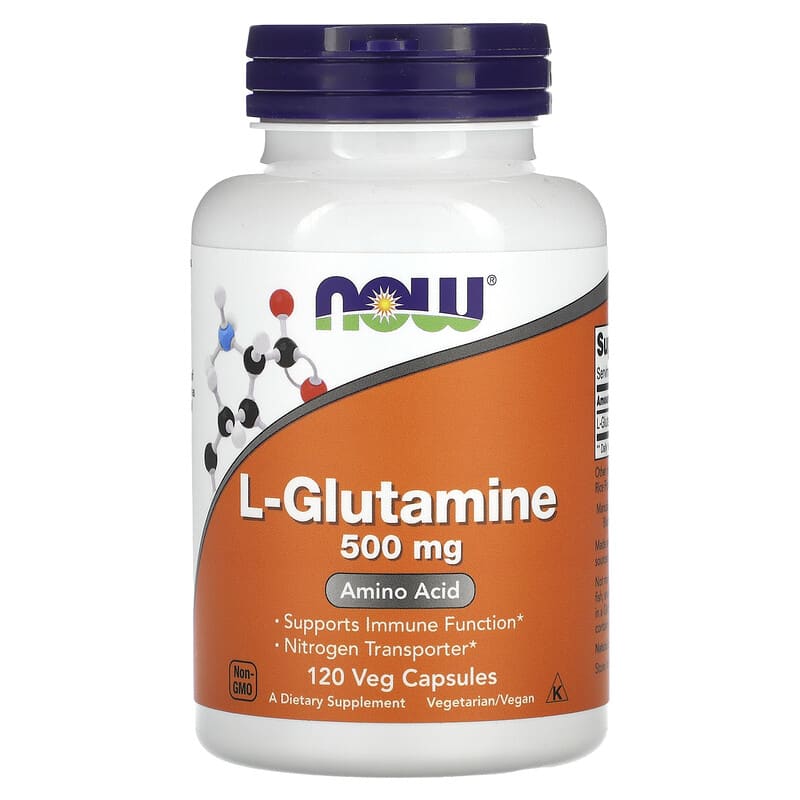 NOW Foods L-Glutamine 500 mg 120 Veg Capsules 733739000927
