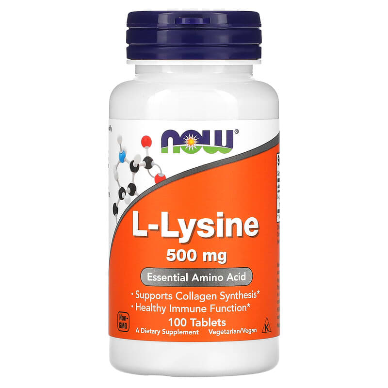 NOW Foods L-Lysine 500 mg 100 Tablets 733739001009