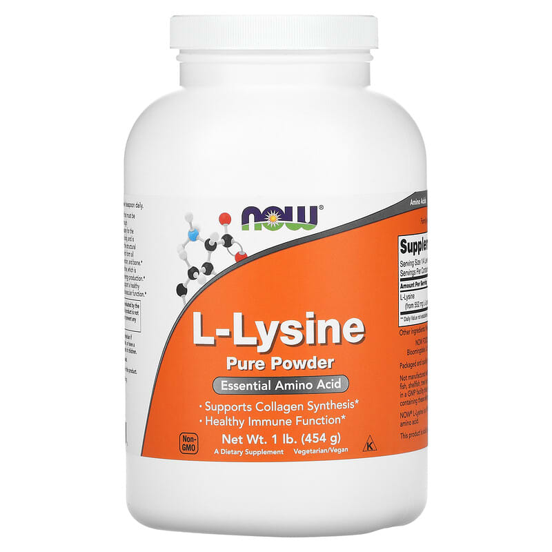 NOW Foods L-Lysine Pure Powder 1 lb (454 g) 733739002402
