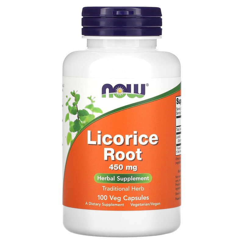 NOW Foods Licorice Root 225 mg 100 Veg Capsules 733739047182