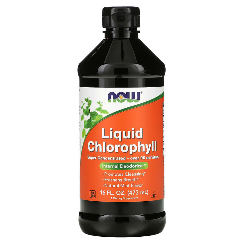 NOW Foods Liquid Chlorophyll Natural Mint  16 fl oz (473 ml) 733739026446