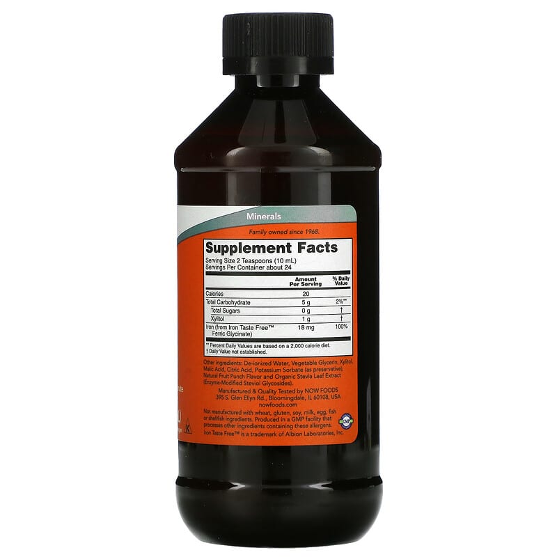 NOW Foods, Liquid Iron, 8 fl oz (237 ml) 733739014474