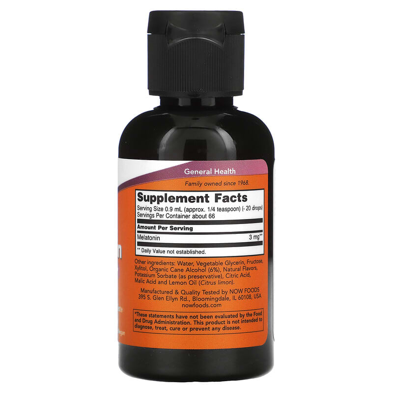 NOW Foods, Liquid Melatonin, 2 fl oz (59 ml) 733739032614