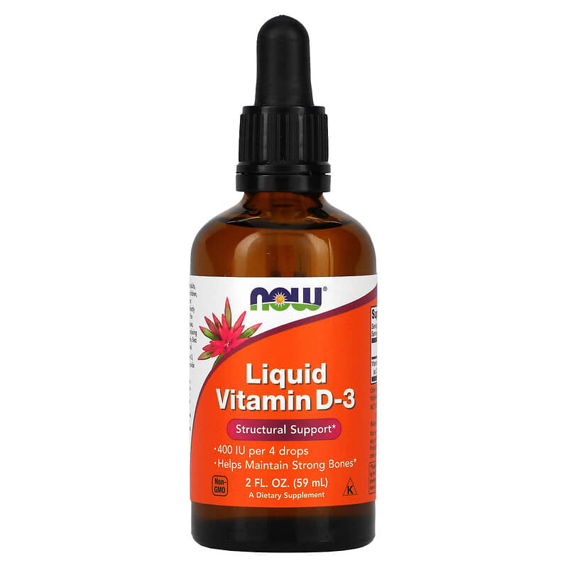 NOW Foods Liquid Vitamin D-3 400 IU 2 fl oz (59 ml) 733739003706