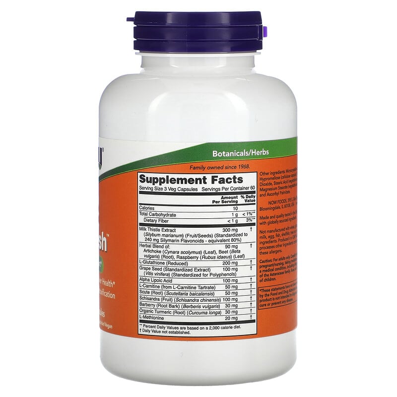 NOW Foods, Liver Refresh, 180 Veg Capsules 733739024497
