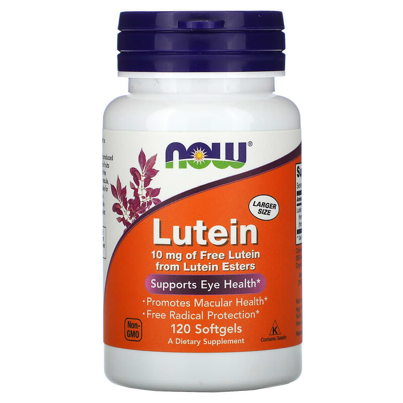 NOW Foods Lutein 10 mg 120 Softgels 733739030573