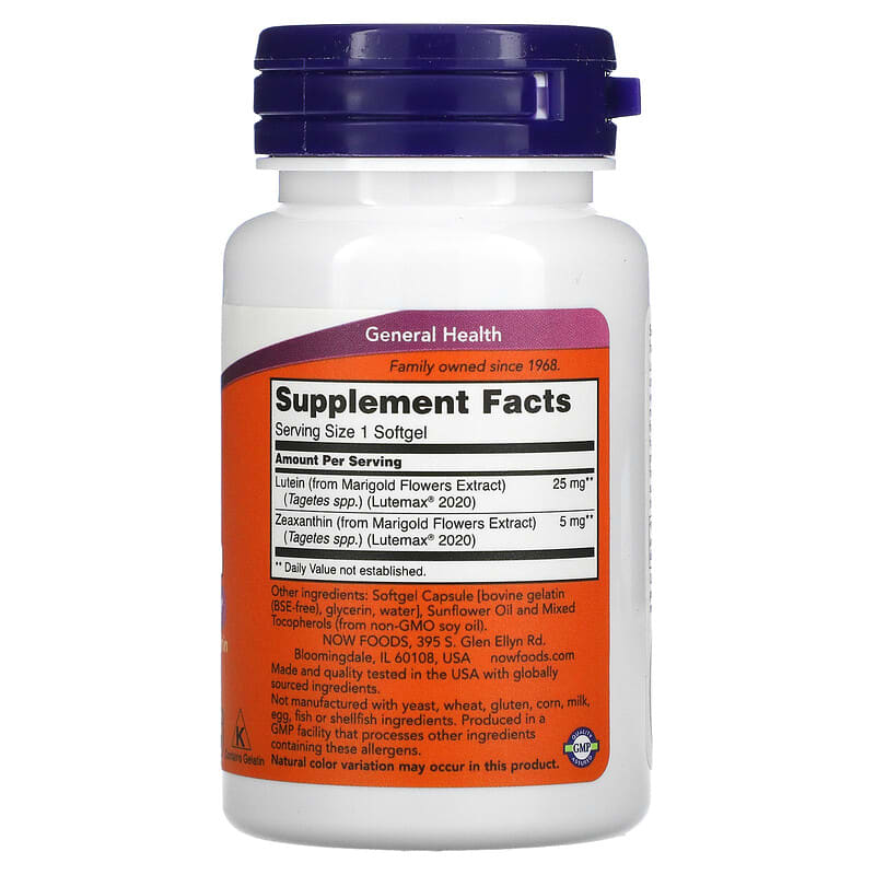 NOW Foods, Lutein & Zeaxanthin, 60 Softgels 733739030641