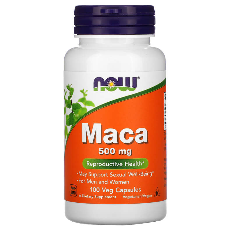 NOW Foods Maca 500 mg 100 Veg Capsules 733739047212