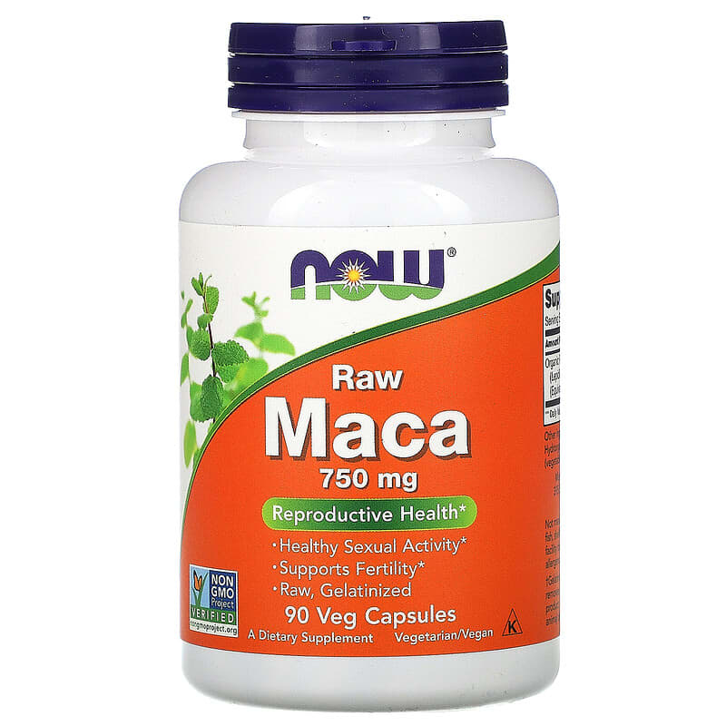 NOW Foods Maca Raw 750 mg 90 Veg Capsules 733739047779