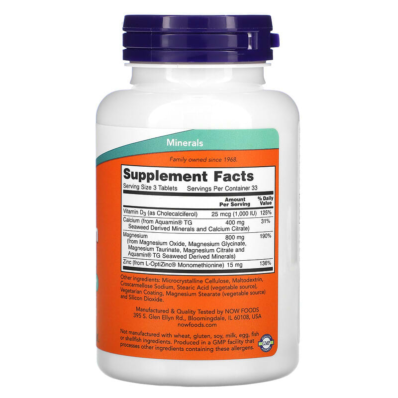 NOW Foods, Magnesium & Calcium, 100 Tablets 733739012777