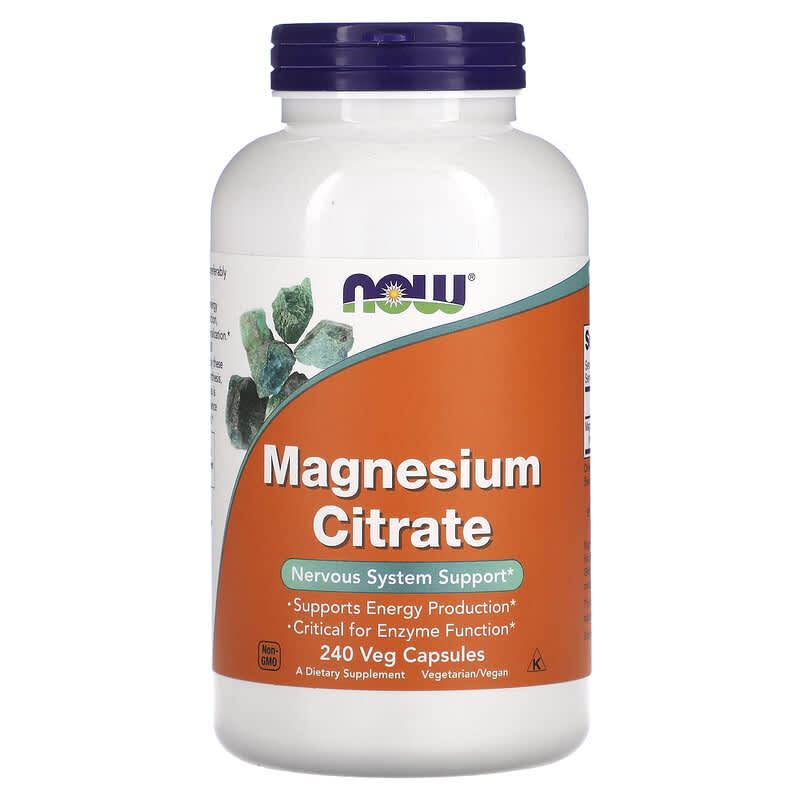 NOW Foods Magnesium Citrate 240 Veg Capsules 733739012968