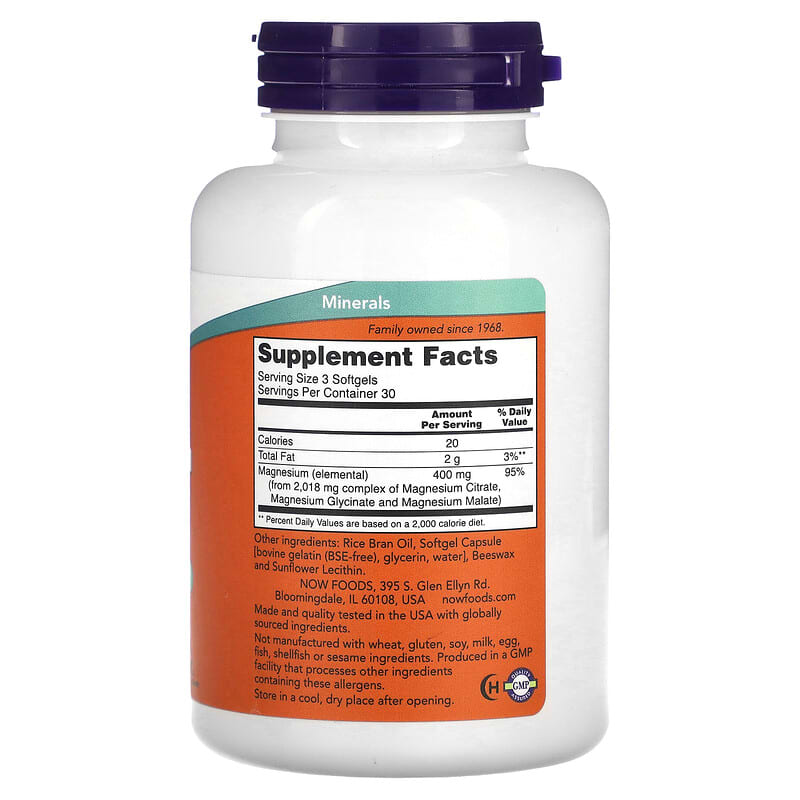 NOW Foods, Magnesium Citrate, 90 Softgels 733739012975