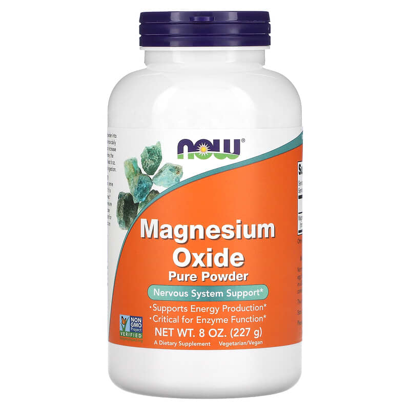NOW Foods Magnesium Oxide Pure Powder 8 oz (227 g) 733739013101