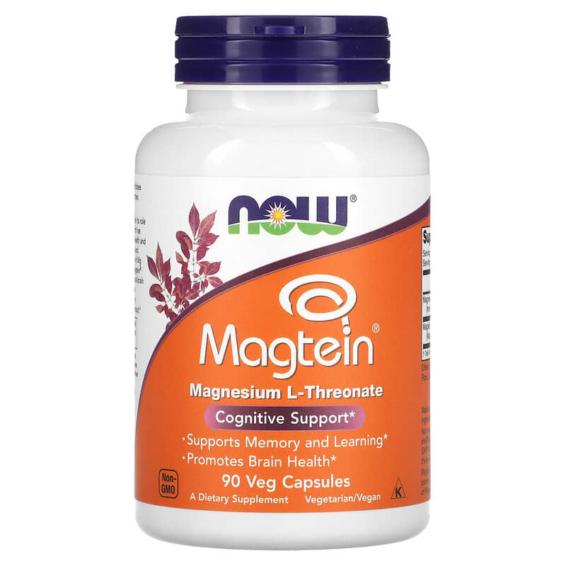 NOW Foods Magtein Magnesium L-Threonate 90 Veg Capsules 733739023902