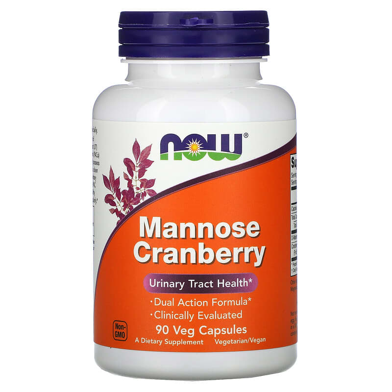 NOW Foods Mannose Cranberry 90 Veg Capsules 733739028143