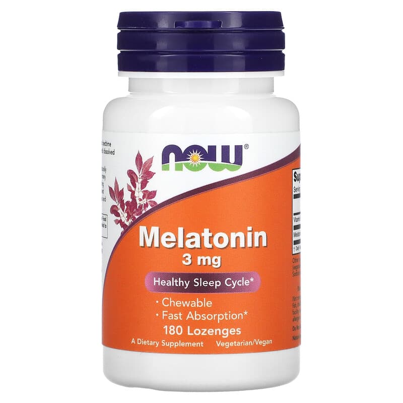 NOW Foods Melatonin 3 mg 180 Lozenges 733739032591
