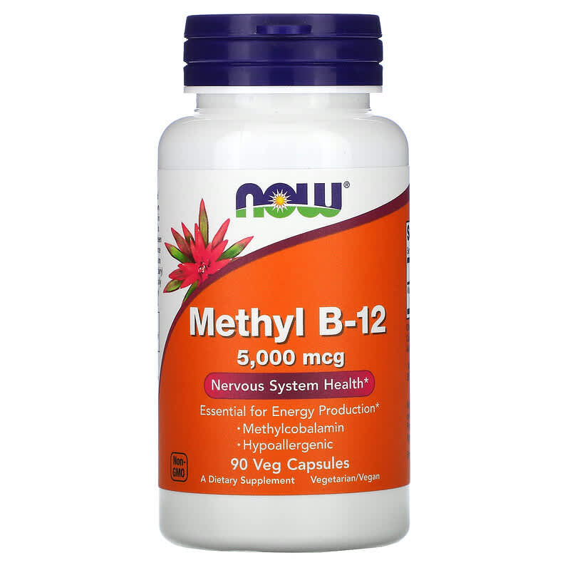 NOW Foods Methyl B-12 5,000 mcg 90 Veg Capsules 733739005052