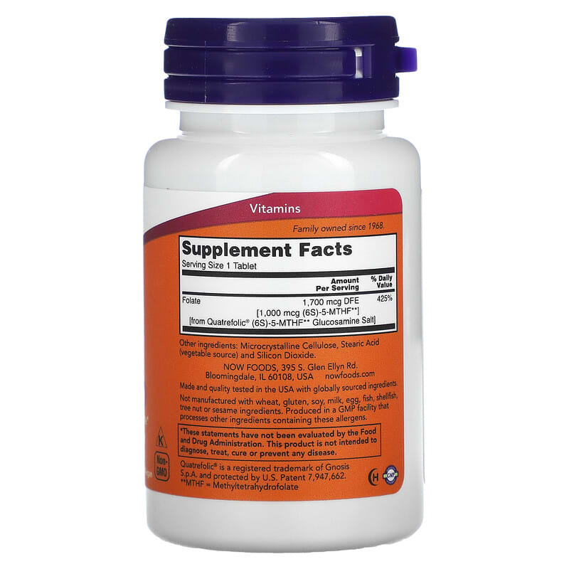 NOW Foods, Methyl Folate, 1,000 mcg, 90 Tablets 733739004918
