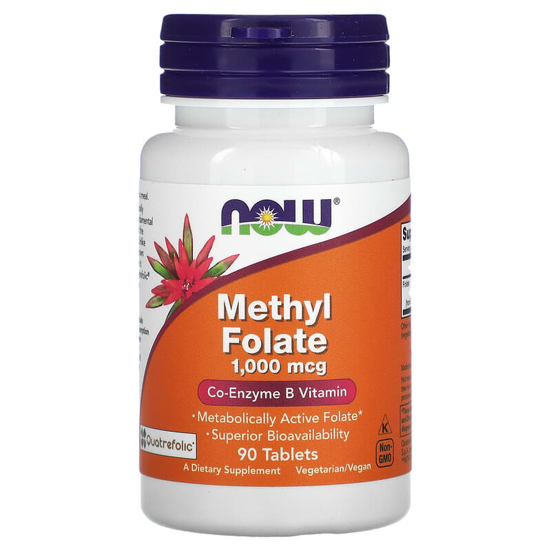 NOW Foods Methyl Folate 1,000 mcg 90 Tablets 733739004918